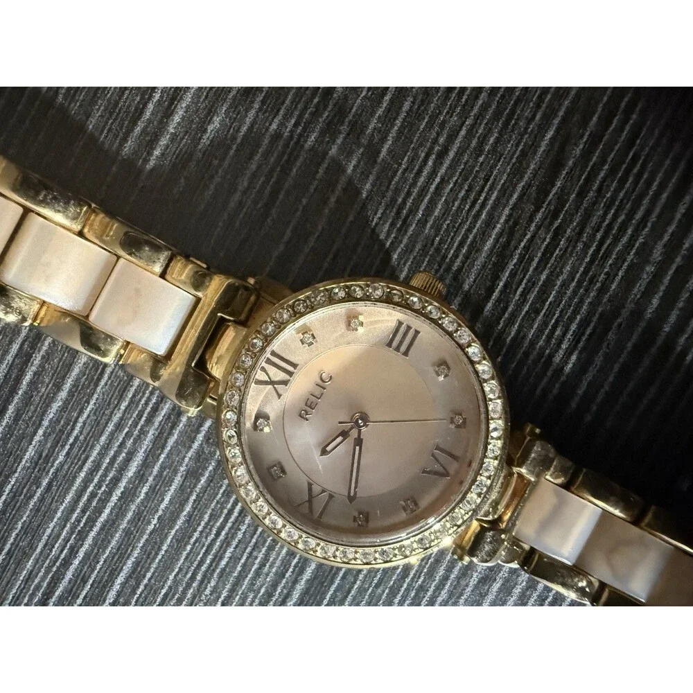 Relic By Fossil Women's Rose Goldtone Bracelet Watch ZR34335 Beautiful Pink